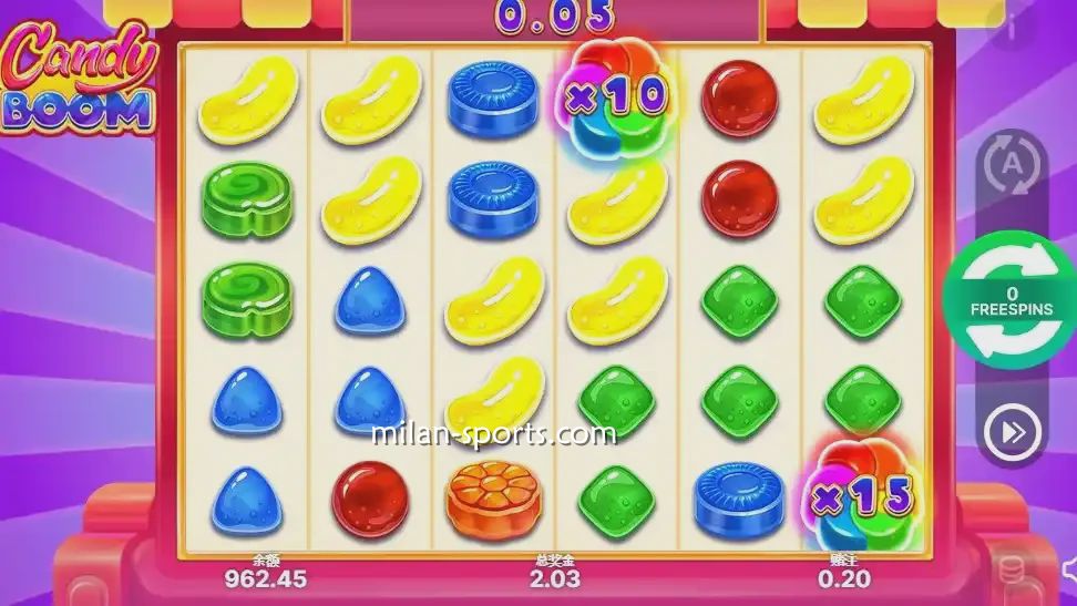 《轰炸糖果》游戏投注界面｜米兰体育